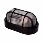 Aplique Oval de Pared y Techo E27 IP54 Negro Serpis-Brico