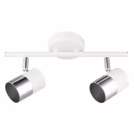 Foco de Techo Moon 2 Luces GU10 Blanco y Plata Serpis-Brico