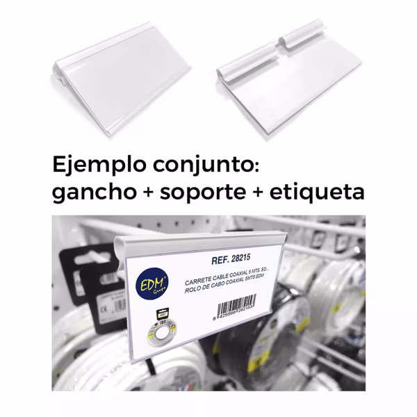 EDM SOPORTE ETIQUETA PLASTICO GANCHO